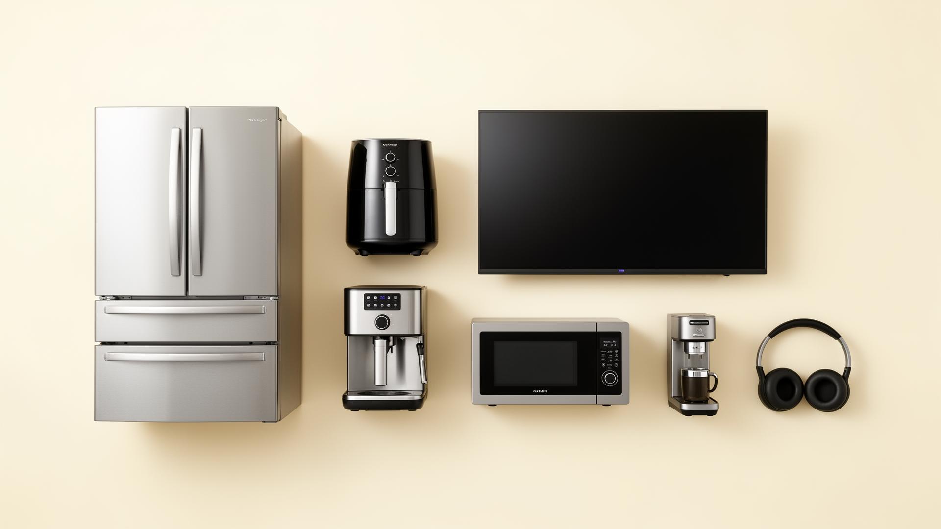 Modern appliances flat-lay